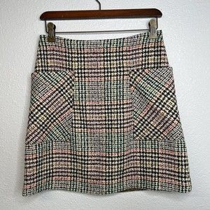 Maeve Anthropologie Skirt Womens 2 Mini Tweed Knit Bijou Plaid Lined Pockets